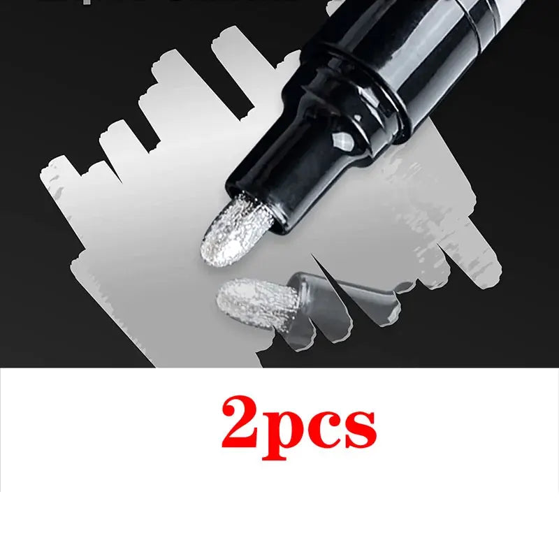 3/2/1pcs Chrome Mirror Marker Pen – 2mm DIY Reflective Paint Pen for Permanent Gold & Silver Touch-Up, Model Painting & Marking