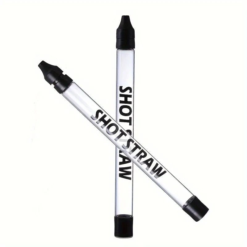 Reusable Bottle Shot Straw - Food-Grade Transparent Dispenser for Standard Bottles and Tumblers