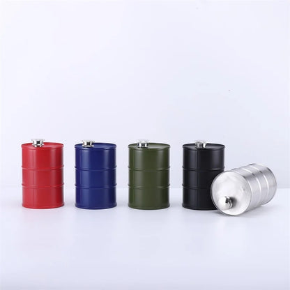 25oz Stainless Steel Water Bottle - Oil Drum Shape Whisky Flagon, Portable Hip Flask for Outdoor Use