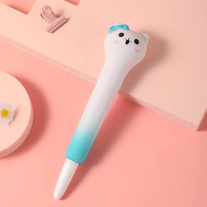 Kawaii Squishy Gel Pens – Cute Animal and Fruit-Shaped Stress Relief Pens for School and Office Supplies