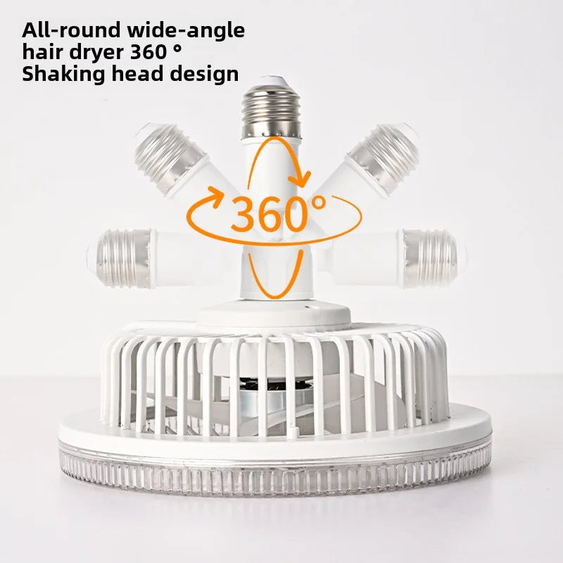 Smart Remote Control Ceiling Fan with LED Light - E27 Base, Adjustable Desktop-Style Design for Living Room