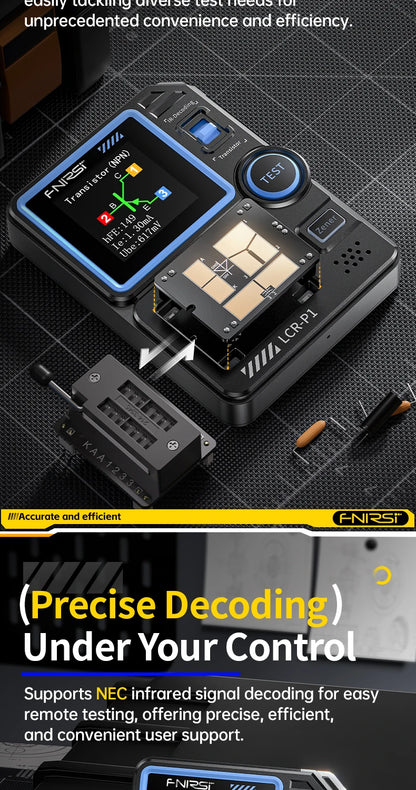 FNIRSI LCR-P1 Multifunctional Transistor Tester & LCR ESR Multimeter for Diodes, Capacitance, Resistance