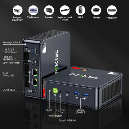 GMKtec M6 Mini PC – AMD R5 6600H 6-Core, 16GB DDR5, 512GB PCIe SSD, WiFi 6, BT5.2 Desktop Computer