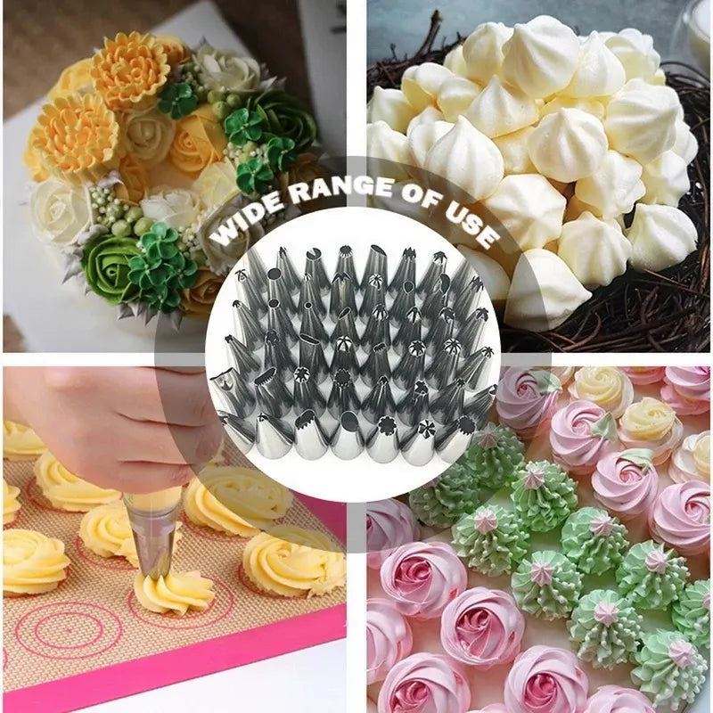 Purple Silicone Pastry Bags with Stainless Nozzles - Perfect for DIY Cake Decorating and Cream Icing