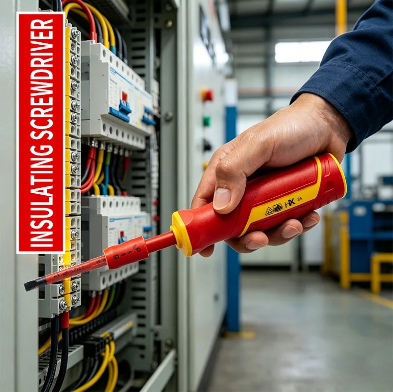 6-in-1 VDE Insulated Screwdriver Set - Quick-Change Slotted & Phillips Bit Kit