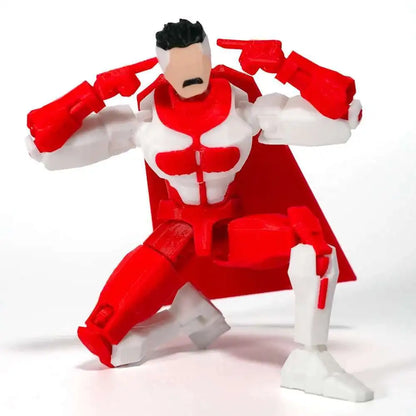 3D Printed Invincible 2.0 Superhero Action Figure – Multi-Jointed Anime Model, Shapeshift Toy & Gift Ornament