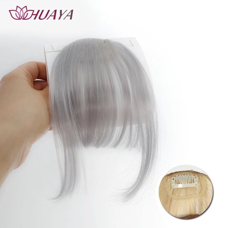 Synthetic Air Bangs Clip-In Hair Extension - Invisible Natural Front Fringes Fiber Hair Accessory