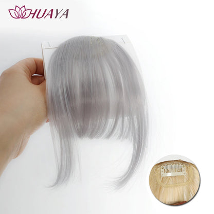 Synthetic Air Bangs Clip-In Hair Extension - Invisible Natural Front Fringes Fiber Hair Accessory