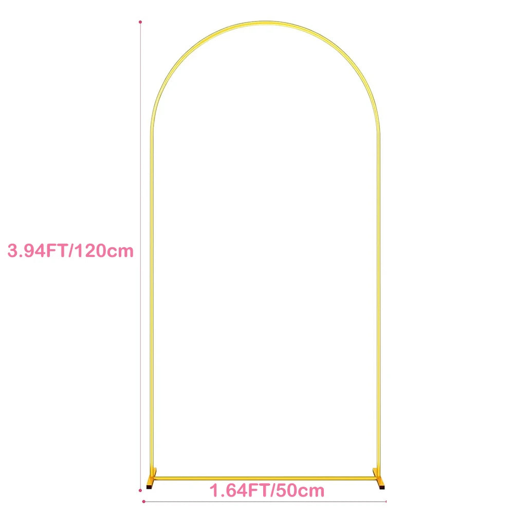 Metal Gold Wedding Arch Stand – 3.9FT/5.9FT/7.2FT Backdrop for Ceremony, Birthday & Baby Shower