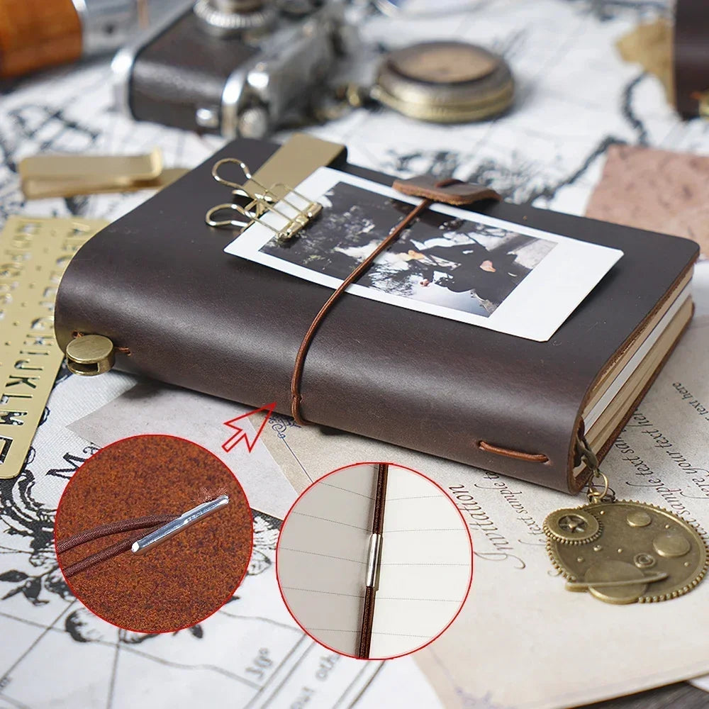 Moterm Genuine Leather Travel Notebook – Handmade Vintage Cowhide Diary, Journal, Sketchbook & Planner TN Cover