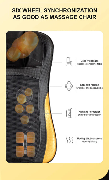 Multifunctional Electric Full Body Massage Cushion – Back, Waist, Neck & Shoulder Shiatsu Kneading Massager for Home Use