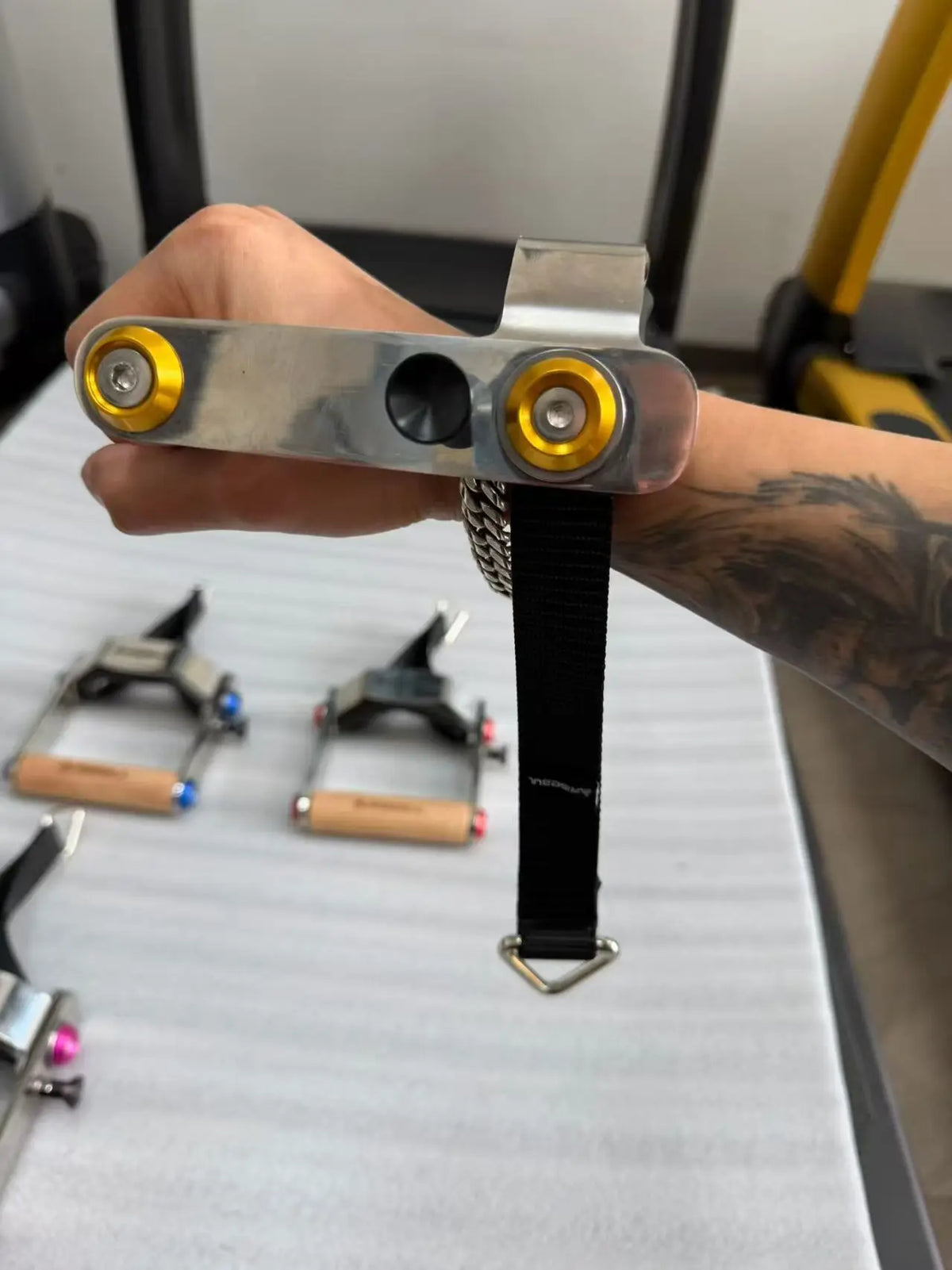 Stainless Steel Side Lift Handle Grip - Adjustable Angle Shoulder Training & Custom Grip