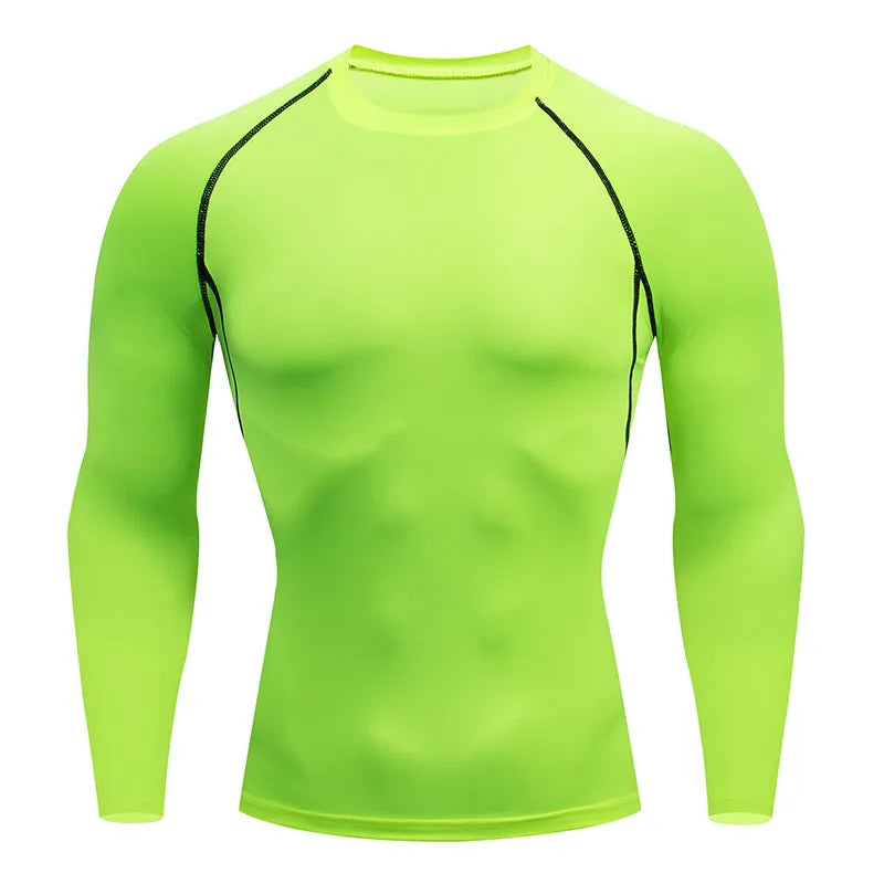 Men's Long Sleeve Workout T-Shirt - Spring Autumn Gym Running Sport, Fitness Sportswear Outdoor Tops, Men's Clothes