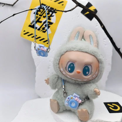 17cm Labubu POP MART Blind Box Doll Clothes – Cute Princess Dress with Suspenders Skirt (Clothes Only)