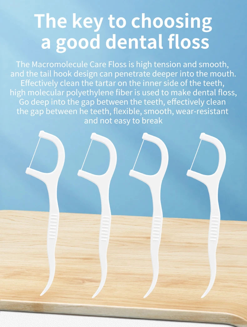 50/150/300PCS Mint & Original Dental Floss Picks – Interdental Cleaning Tools in Two Styles