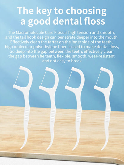 50/150/300PCS Mint & Original Dental Floss Picks – Interdental Cleaning Tools in Two Styles