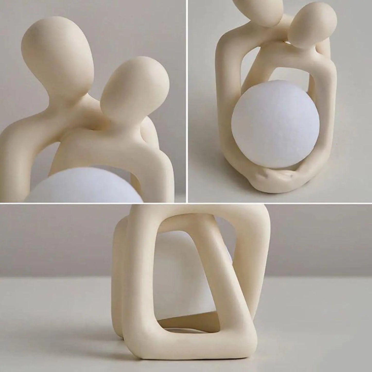 Heartwarming Couple Resin Statue – Modern Home Decor for Bookshelves, Desks, and Nightstands