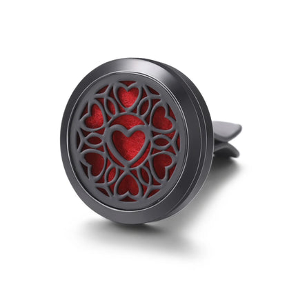 All-Black Tree of Life Car Air Freshener – Stainless Steel Aromatherapy Essential Oil Diffuser Locket Pendant