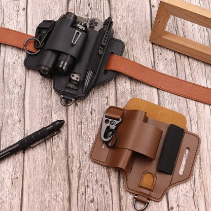 EDC Tactical Tool Holster - Outdoor Waist Storage Pouch for Flashlight, Knife & Wilderness Survival Gear
