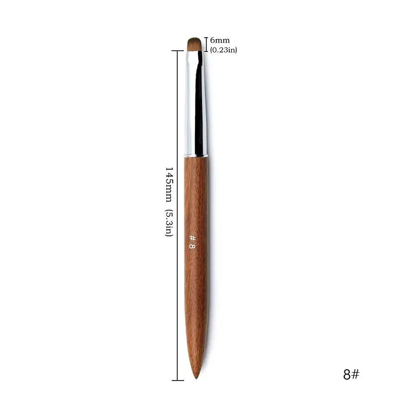 French Nail Art Drawing Brush - Versatile Flower Design Manicure Pen with Sandalwood Handle for Nail Art & Detailing