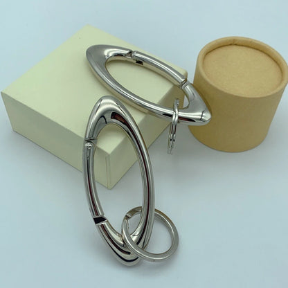 Rock Oval Solid Belt Buckle Carabiner Keychain – Spring Snap Hook for Keys, Bags & EDC DIY