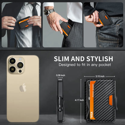 RFID Blocking Men's Slim Pop-up Wallet – Minimalist Bifold Credit Card Holder