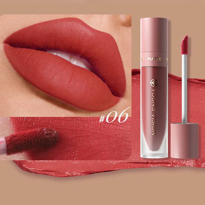DUNUF Matte Velvet Lipstick - 8 Color Waterproof Plumping Square Tube Lip Gloss Makeup