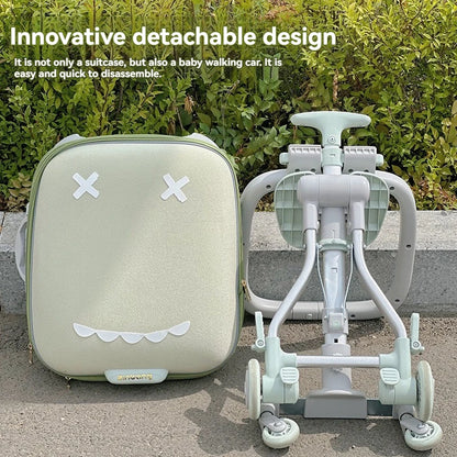 20-Inch Ride-On Kids Luggage with Folding Stroller – Children's Suitcase for Walking and Riding, Travel Bag for Babies