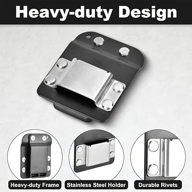Clip-On Tool Belt with Drill Holder – Portable Hook Holster for Cordless Drill, Nailer, Tape Measure & Hand Tools