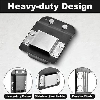 Clip-On Tool Belt with Drill Holder – Portable Hook Holster for Cordless Drill, Nailer, Tape Measure & Hand Tools