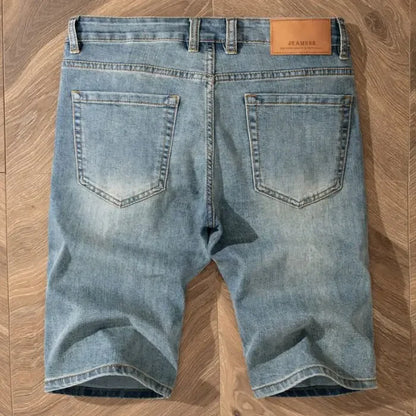 Men's Bermuda Denim Shorts - 2025 Summer Stretch Cotton Knee Length Jorts