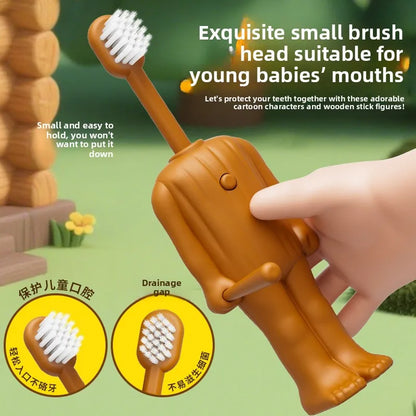 Italian Brainrot Tung Kids Toothbrush – Soft Nylon Bristles, Anime Cartoon Travel Teeth Brush for Whitening