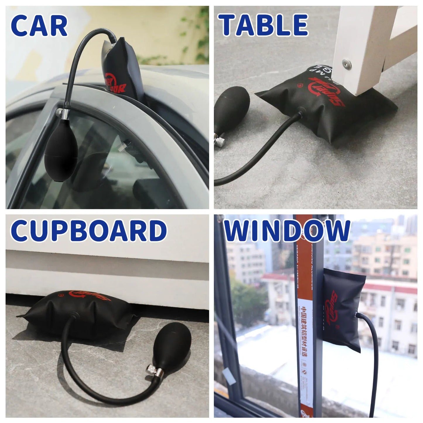 Super PDR Locksmith Pump Wedge Tools - Auto Air Wedge Airbag Lock Pick Set for Car Door Opening, Sizes S, M, L