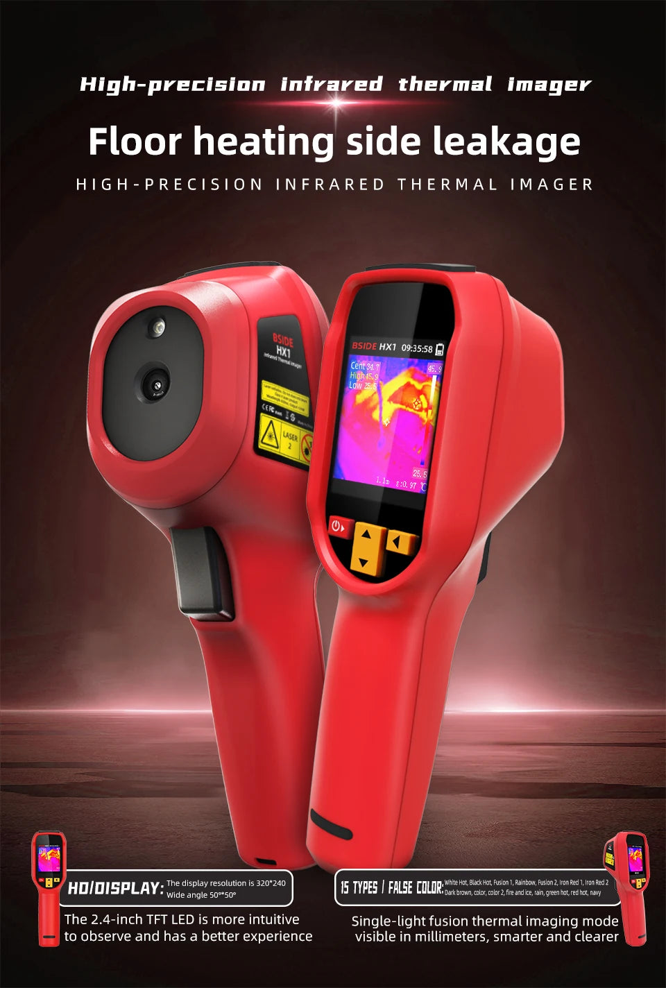 New Style Thermal Imaging Camera – 240x240 Infrared Temperature Meter for PCB Repair & Industrial Pipeline Detection