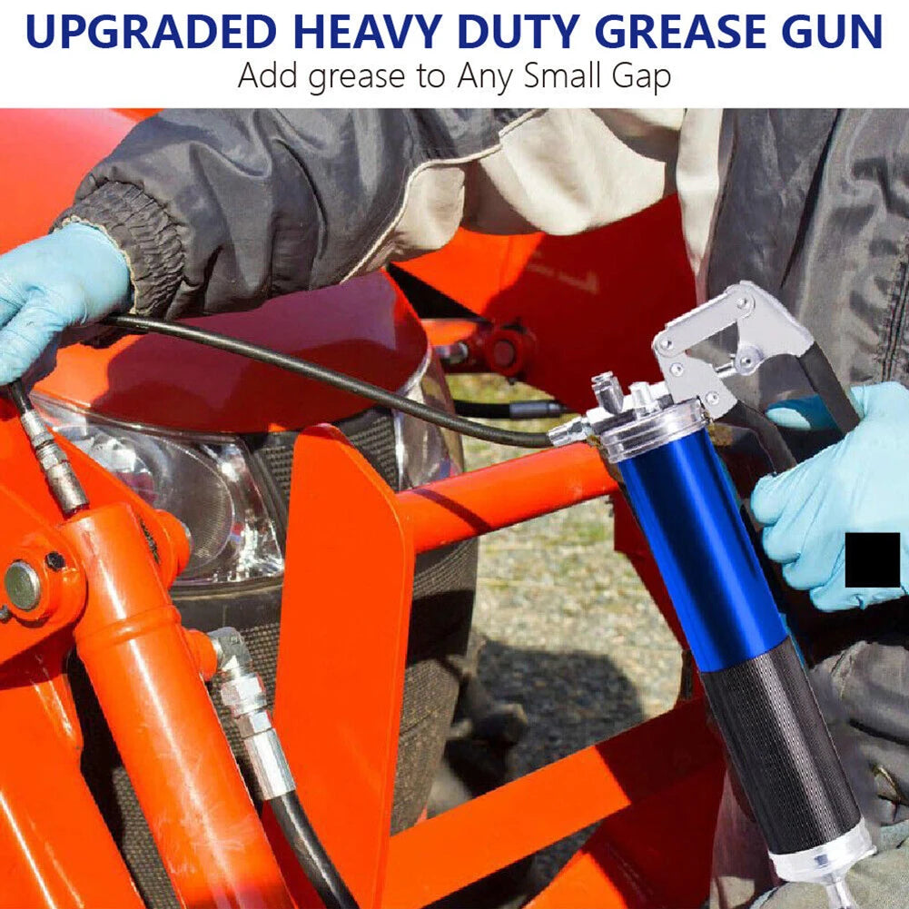 Manual Grip Grease Gun – 400CC Aluminum Alloy Mini Grease Injector, 6000-7000PSI with Flexible Hose