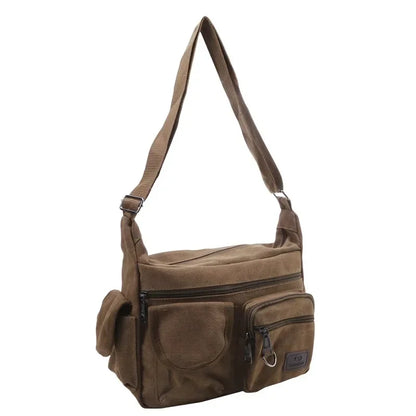 Men's Casual Sling Bag – Vintage Crossbody Messenger Shoulder Bag for Travel & Outdoor Use