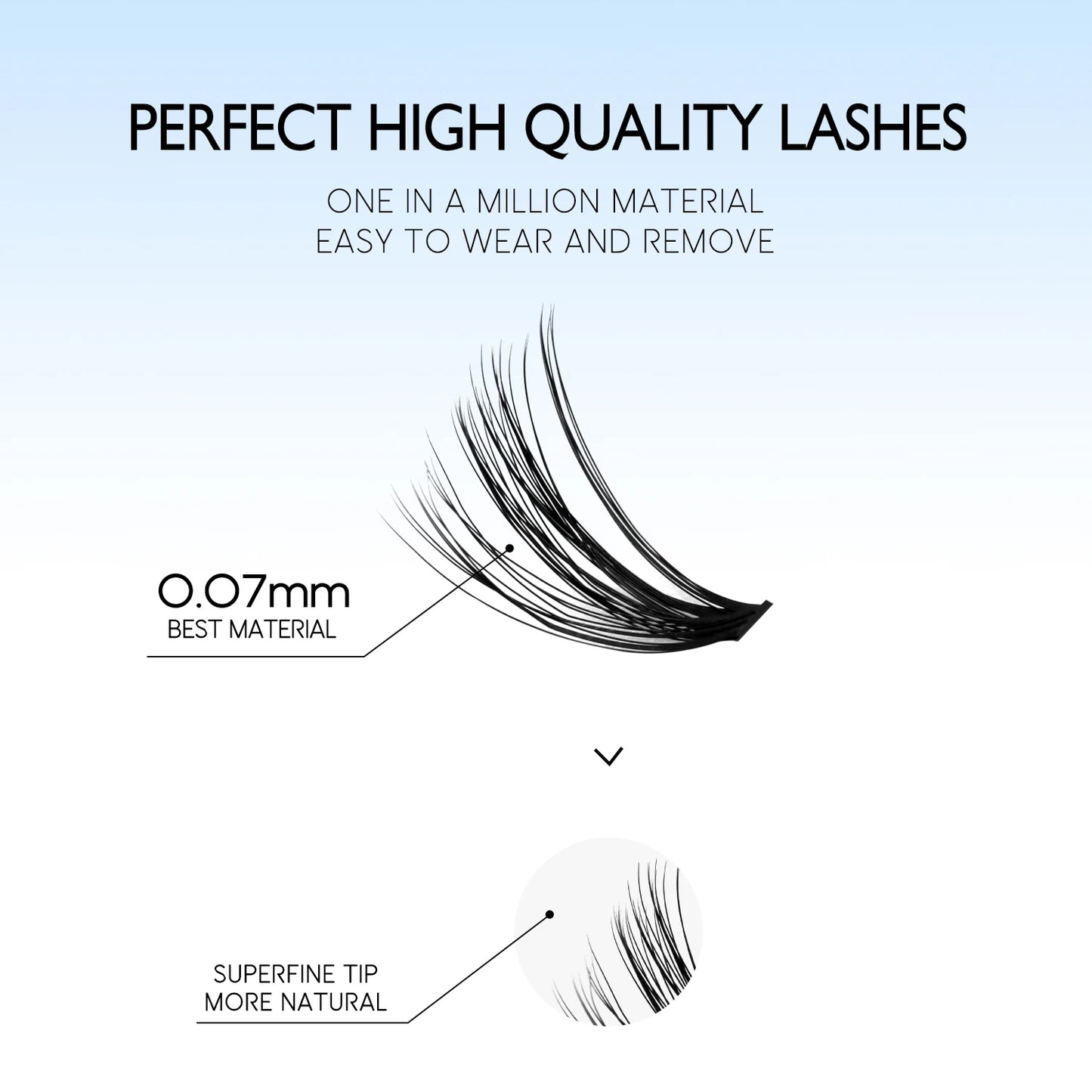 GROINNEYA DIY Lash Extension Kit – Cluster & Individual Lashes Set with Lash Bond & Seal for At-Home Eyelash Extension Makeup