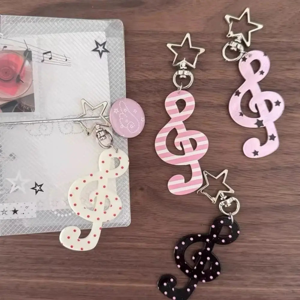 Kawaii Cartoon Acrylic Keychain - Sweet Musical Note Bag Charm & Fashion Illustration Accessory