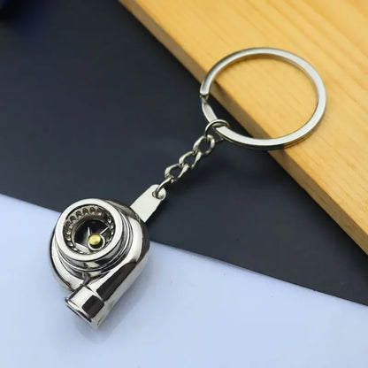 Creative Metal Car Keychain — Zinc Alloy Turbo, Gearbox & Brake Disc Pendant for Men’s Birthday or Dad Gift