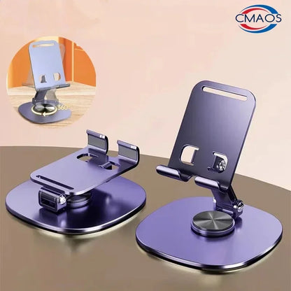 360° Rotating Tablet & Phone Stand - Foldable Desktop Holder for iPad, iPhone, Xiaomi & Mobile Devices