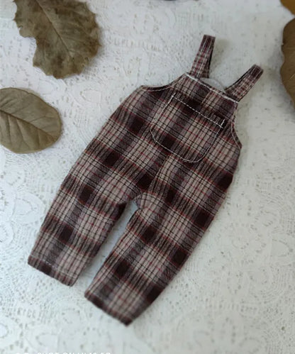Casual Blythe Doll Clothes – Romper, Plaid Pants & Long Sleeve Top for Licca, Azone, OB24/OB27 Dolls