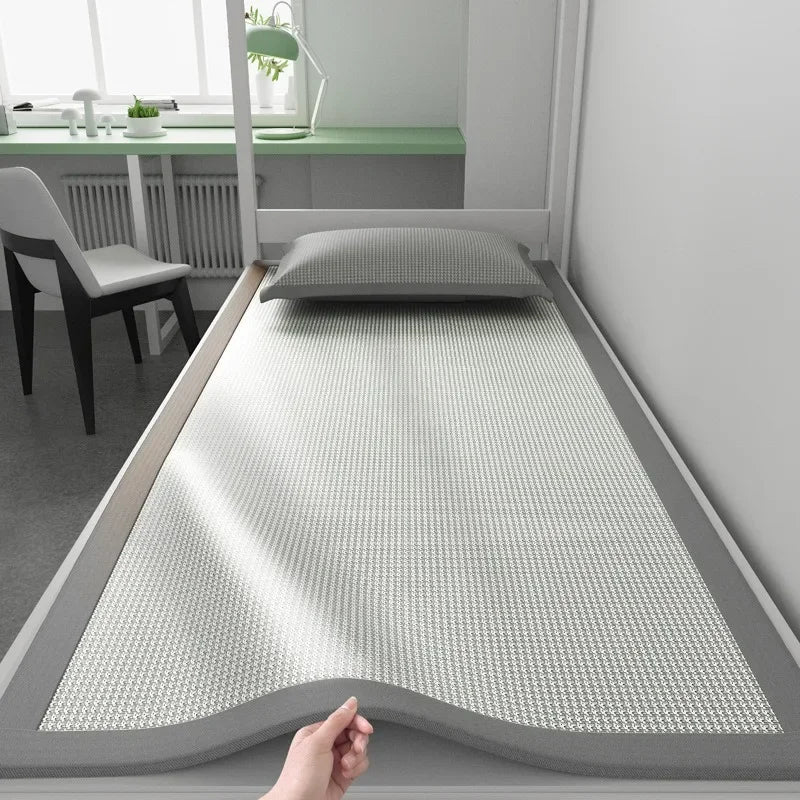 Summer Cooling Ice Silk Mat - Breathable Jacquard Sleeping Pad for Home & Travel