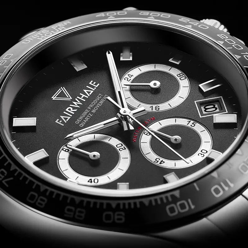 Men’s Sport Quartz Watch - Luminous Chronograph 3-Eye Waterproof Casual Wristwatch