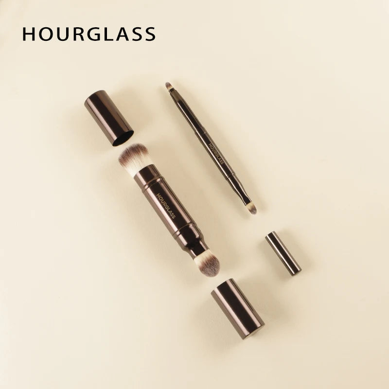 Hourglass Retractable Makeup Brush Set – Professional Eyeshadow, Foundation, Concealer, Powder, Bronzer, Blusher & Eyeliner Brushes