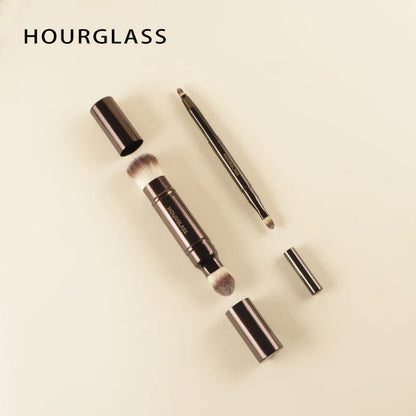 Hourglass Retractable Makeup Brush Set – Professional Eyeshadow, Foundation, Concealer, Powder, Bronzer, Blusher & Eyeliner Brushes