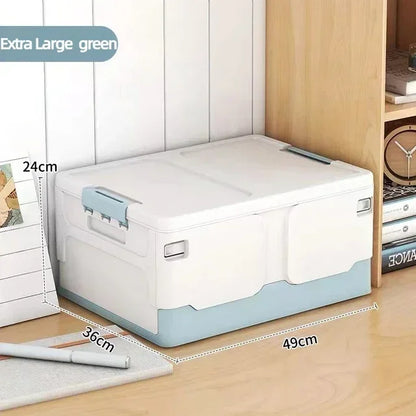 Extra Large Foldable Storage Box with Lid — Book, Snack, Toy, and Classroom Organizer for Home & Living Room