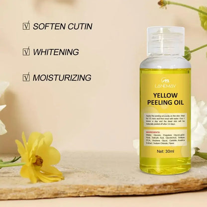 Body Care Exfoliating Yellow Peeling Oil – 100% Organic Dark Skin Whitening Serum for Dark Knuckles and Fast Bleaching