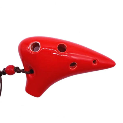 6 Hole Ceramic Ocarina - Mini Professional Musical Instrument with Lanyard and Music Score for Music Lovers