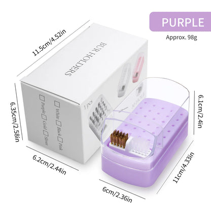 Nail Drill Bit Organizer Box - 30-Slot Acrylic Dustproof Storage Case for Nail Art Supplies