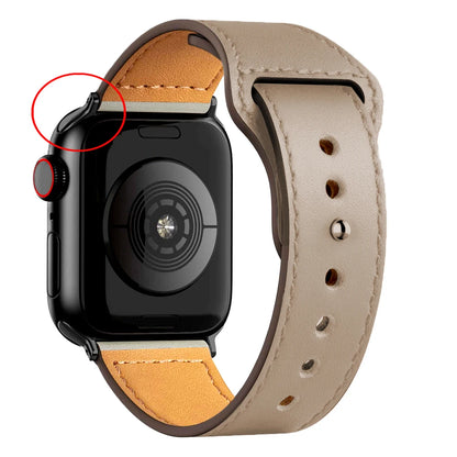 Leather Band for Apple Watch Ultra 2 – Compatible 49mm/45mm/44mm/41mm/40mm/38mm, Wrist Bracelet Strap for iWatch Series 3–9, SE, 4, 5, 6, 7, 8 & 9